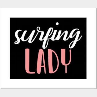surfing  lady - surfing girl Posters and Art